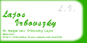 lajos vrbovszky business card